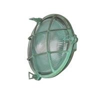 Licht-Erlebnisse Applique da esterno Ottone Vetro Marittimo Ø 21 cm E27 IP64 Verde Antico Resistente alle intemperie Faro esterno Casa Porta d'ingresso Terrazza