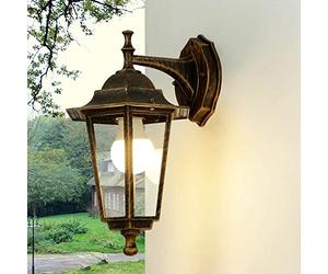 Licht-Erlebnisse Applique da parete Paris Lanterna elegante bronzo anticato vintage stile rustico E27 impermeabile IP44 ideale per esterni: cortile, balcone e giardino