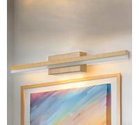 Licht-Erlebnisse Applique LED da bagno IP44 L: 50 cm bianco neutro 4000 K 820 lm acciaio inox in look legno luce a specchio applique da bagno