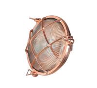 Licht-Erlebnisse Applique ottone tondo Ø 21 cm E27 IP64 esterno marittimo in rame lampada da esterno casa porta d'ingresso terrazzo