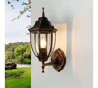 Licht-Erlebnisse Applique per esterni Lyon a forma di lanterna antico con rame anticato impermeabile IP44 ideale per il giardino E27