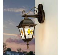 Licht-Erlebnisse Applique vintage Salzburg elegante color rame antico in stile Tiffany E27 H:32 cm arredamento e illuminazione da esterno per giardino terrazzo