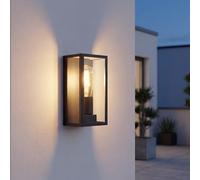 Licht-Erlebnisse Bagny Lampada Parete Esterna Nera E27 IP44 1 Luce