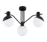 Licht-Erlebnisse Deckenleuchte 3 Luci Vetro Nero Bianco E14 H:34 cm IP20