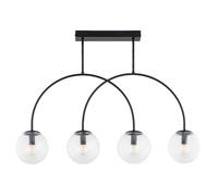 Licht-Erlebnisse Deckenleuchte 4-Luci In Vetro Nero Trasparente E14 L:78 cm IP20