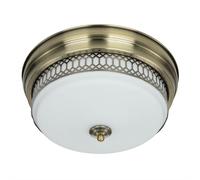 Licht-Erlebnisse Deckenleuchte Antik Messing Bianco Ø 35 cm IP44 2x E27