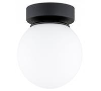 Licht-Erlebnisse Deckenleuchte Elio Moderna E27 Vetro Nero Bianco 14 cm