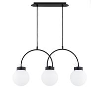 Licht-Erlebnisse Deckenleuchte Eliro 3-Luci Nero Bianco Vetro E14 150 mm