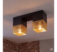 Licht-Erlebnisse Deckenleuchte Industriale Vintage Telur Schwarz Oro E27 32 cm