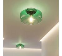 Licht-Erlebnisse Deckenleuchte Omurse 1 Luce Verde Metallo Vetro Nero Ø35 cm E27