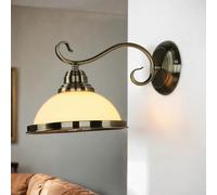 Licht-Erlebnisse Elegante applique in ottone Art Nouveau lampada da parete E27 per uso interno