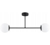 Licht-Erlebnisse Elio Deckenleuchte Flur 2 luci Nero Vetro E27 L:70 cm