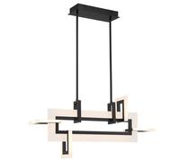 Licht-Erlebnisse Elric LED Pendelleuchte 1 Luce 84 cm Nero Bianco 3000K 2086 lm