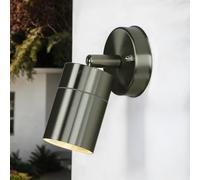 Licht-Erlebnisse Faretto da esterno in acciaio inox orientabile IP44 per giardino terrazzo GU10 max 35W lampada da parete moderna luce esterna cortile giardino muro di casa