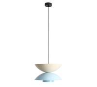 Licht-Erlebnisse Hera Pendelleuchte 1 Luce Blu Crema E27 Ø37 cm Metallo IP20