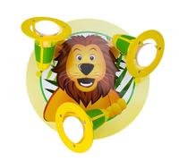 Licht-Erlebnisse Kinderlampe Plafoniera in Legno 29 cm Multicolore 3x E14 Löwe