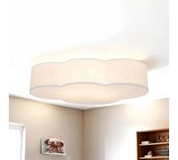 Licht-Erlebnisse Lampada a nuvola per cameretta per bambini in tessuto bianco 4x E27 lampadine facili da installare lampada da soffitto intercambiabile plafoniera per bambini
