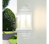 Licht-Erlebnisse Lampada a parete da esterno bianco vintage, lampada da balcone a parete, 2 luci, IP44, E27, L:24 cm, balcone, terrazza, giardino, lampada da esterno, luce esterna marittima