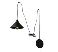 Licht-Erlebnisse Lampada a sospensione flessibile con cavo + spina in metallo nero E27 per zona lavoro camera da letto soggiorno lampada a sospensione lampada a sospensione a soffitto