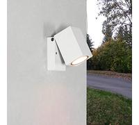 Licht-Erlebnisse Lampada da esterno Aalborg ultra moderna bianca pieghevole, impermeabile con IP44, applique da parete ottima per giardino, cortile e viali di ingresso