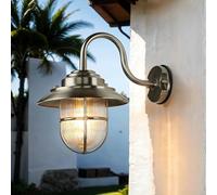 Wandleuchte Ottone Vetro Strutturato IP64 Maritim Impermeabili Cortile Casa Tür