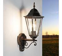 Licht-Erlebnisse Lampada da parete Bristol per esterni dal design a lanterna in stile rustico con sensore di movimento color rame E27 ideale per giardino terrazzo