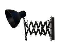 Lampada da parete da interno in metallo nero ufficio soggiorno H:24 cm E27 regolabile retro applique estensibile camera da letto HARMONY