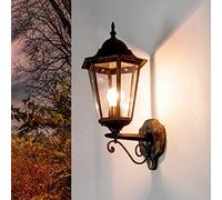 Licht-Erlebnisse Lampada da parete esterna BRISTOL design rustico a forma di Lanterna color nero ramato E27 IP44 Applique a muro ideale per giardino, balcone