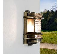 Licht-Erlebnisse Lampada da parete Gracia per esterni in ottone stile nautico applique retrò antica antiruggine IP64 E27 ideale per giardino, cortile, vialetto