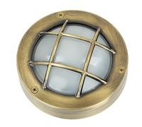 Licht-Erlebnisse Lampada da parete in ottone, rotonda, IP64, Maritim piccola, AGIA, per esterni, terrazza, casa, balcone