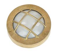Licht-Erlebnisse Lampada da parete in ottone, rotonda, resistente alle intemperie, IP64, piccola lampada marittima per esterni, casa, terrazza, balcone