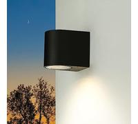 Licht-Erlebnisse Lampada da parete per esterni Faretto Spot dal design moderno Downlight in alluminio nero GU10 Applique a muro per giardino terrazzo vialetto