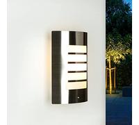Licht-Erlebnisse Lampada da parete per esterni LYNMARK dal design moderno in acciaio inox IP44 illuminazione antiriflesso ideale per porta d'ingresso giardino viale