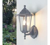 Licht-Erlebnisse Lampada da parete per esterni PARIS a forma di lanterna color antracite E27 IP44 Applique resistente alle intemperie per giardino cortile, balcone