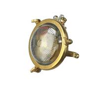 Licht-Erlebnisse Lampada da parete per esterni rotonda in ottone di alta qualità oblò marittimo IP44 premium D: 14 cm lampada per nave lampada da parete per nave lampada da giardino per esterni