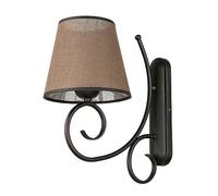 Licht-Erlebnisse Lampada Da Parete Stile Country Marrone Paralume In Tessuto Rustico Lampada Da Parete Camera Da Letto Soggiorno ABUELA