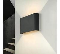 Licht-Erlebnisse Lampada da parete Up Down Indoor, applique piatta per scale e corridoi, grafite, luce indiretta a parete, D:4 cm, piccola, G9, 2 luci, moderna, applique per camera da letto