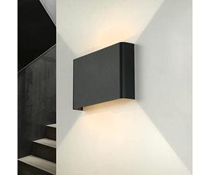 Licht-Erlebnisse Lampada da parete Up Down Indoor, applique piatta per scale e corridoi, grafite, luce indiretta a parete, D:4 cm, piccola, G9, 2 luci, moderna, applique per camera da letto