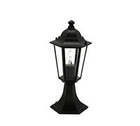 Licht-Erlebnisse Lampada da sentiero in vetro alluminio nero IP44 terrazza H:40 cm E27 Lanterna rustica nostalgica da piedistallo per esterni PARIS