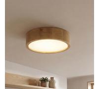 Licht-Erlebnisse Lampada da soffitto Arbaro tonda elegante stile moderno in legno (rovere) E27 Ø 27cm, ideale per soggiorno, sala da pranzo, camera da letto