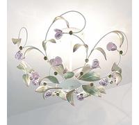 Licht-Erlebnisse Lampada da soffitto vetro metallo bianco rosa cucina corridoio soggiorno L: 64 cm E14 max 60 watt 3 fiamme floreale giocosa plafoniera tavolo da pranzo ROSE