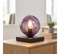 Licht-Erlebnisse Lampada Da Tavolo Lilla/Nero Vetro E14 17,5 Cm