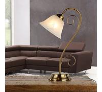 Lampada da tavolo vetro metallo in ottone soggiorno ufficio 43 cm E14 comodino rustico anabbagliante scrivania lampada da tavolo camera da letto ATHENS