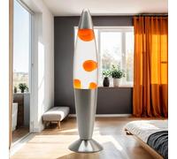 Licht-Erlebnisse Lampada lavica arancione, lampada lavica piccola, lampada retrò, 36 cm, idea regalo per Natale, G9 25 W con interruttore a cavo, lampadina inclusa, potente, attiva