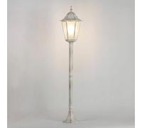 Licht-Erlebnisse Lampione da giardino Bristol II retrò stile rustico bianco, 113 cm impermeabile IP44 E27 illuminazione per esterni: terrazzo, gazebo, viale di ingresso