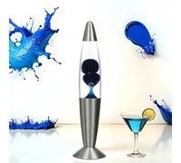 Licht-Erlebnisse Lavalamp Timmy lampada lava futurista retrò design moderno transparente con effetto magma blu lampadina incl. G9 36 cm ideale per feste, salotto