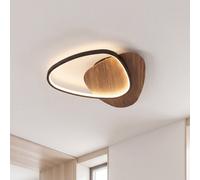 Licht-Erlebnisse LED Deckenleuchte Holz Natur/Schwarz 35 cm 3000/4000/6500K IP20