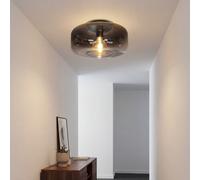 Licht-Erlebnisse Omurse Deckenleuchte Fumè Grigio Scuro Metallo Nero Ø35 cm E27