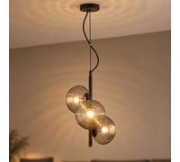 Licht-Erlebnisse Pendelleuchte Esstisch Vetro Fumo Nero 32,5 cm E27