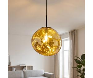 Licht-Erlebnisse Pendelleuchte In Vetro Giallo E27 Ø36 Cm Moderna, Interni